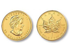 gold canadian maple leaf