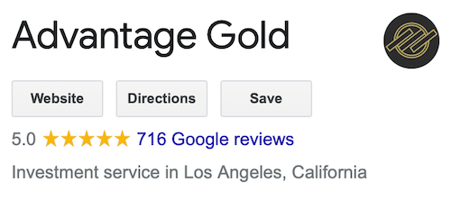 Advantage Gold Google reviews and ratings