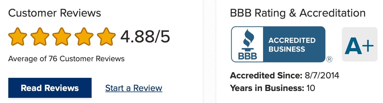 BBB Advatage Gold rating